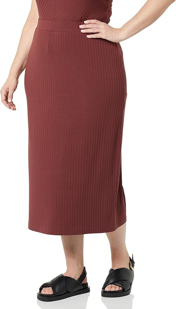 Daily Ritual Women's Wide Rib Pencil Skirt | Amazon (US)