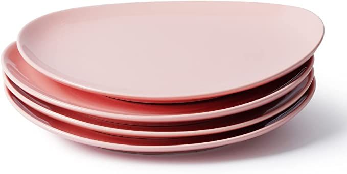 Sweese 150.408 Porcelain Dinner Plates - 11 Inch - Set of 4, Pink | Amazon (US)