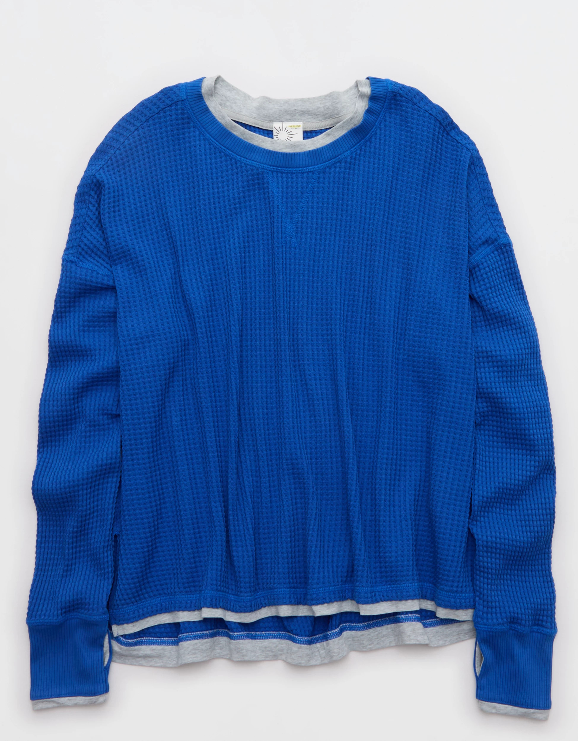 OFFLINE By Aerie Wow! Waffle Layered Long Sleeve T-Shirt | Aerie