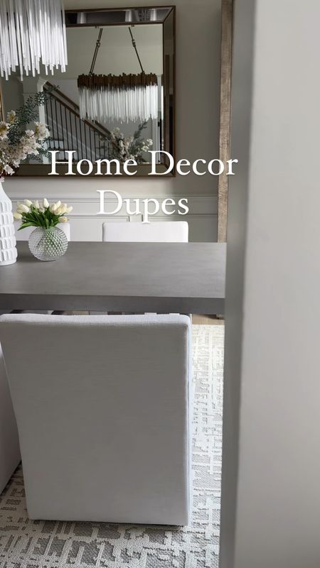 Home decor dupes! Cannot get over how good these dupes are, some of them look exactly the same!

Home decor, affordable decor, dupes, dining table, accent chairs, white chairs, bedroom, bed frame, upholstered bed, neutral, modern decor 

#LTKHome #LTKSaleAlert #LTKVideo