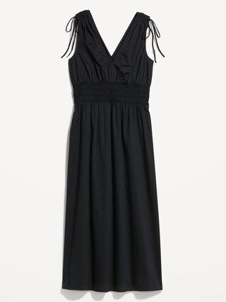 Fit & Flare Sleeveless Tie-Shoulder Smocked Maxi Dress for Women | Old Navy (US)