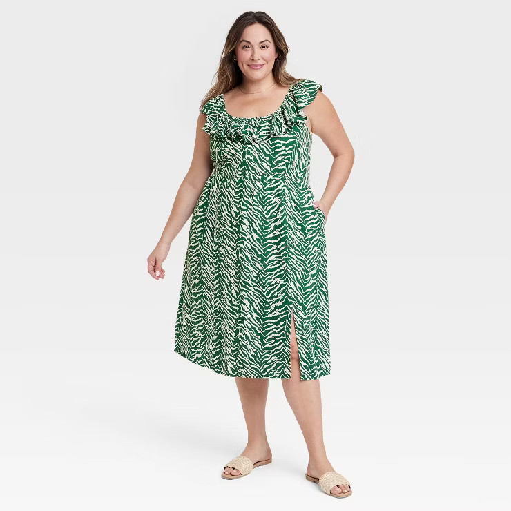 Women's Ruffle Maxi Empire Waist Dress - Ava & Viv™ | Target