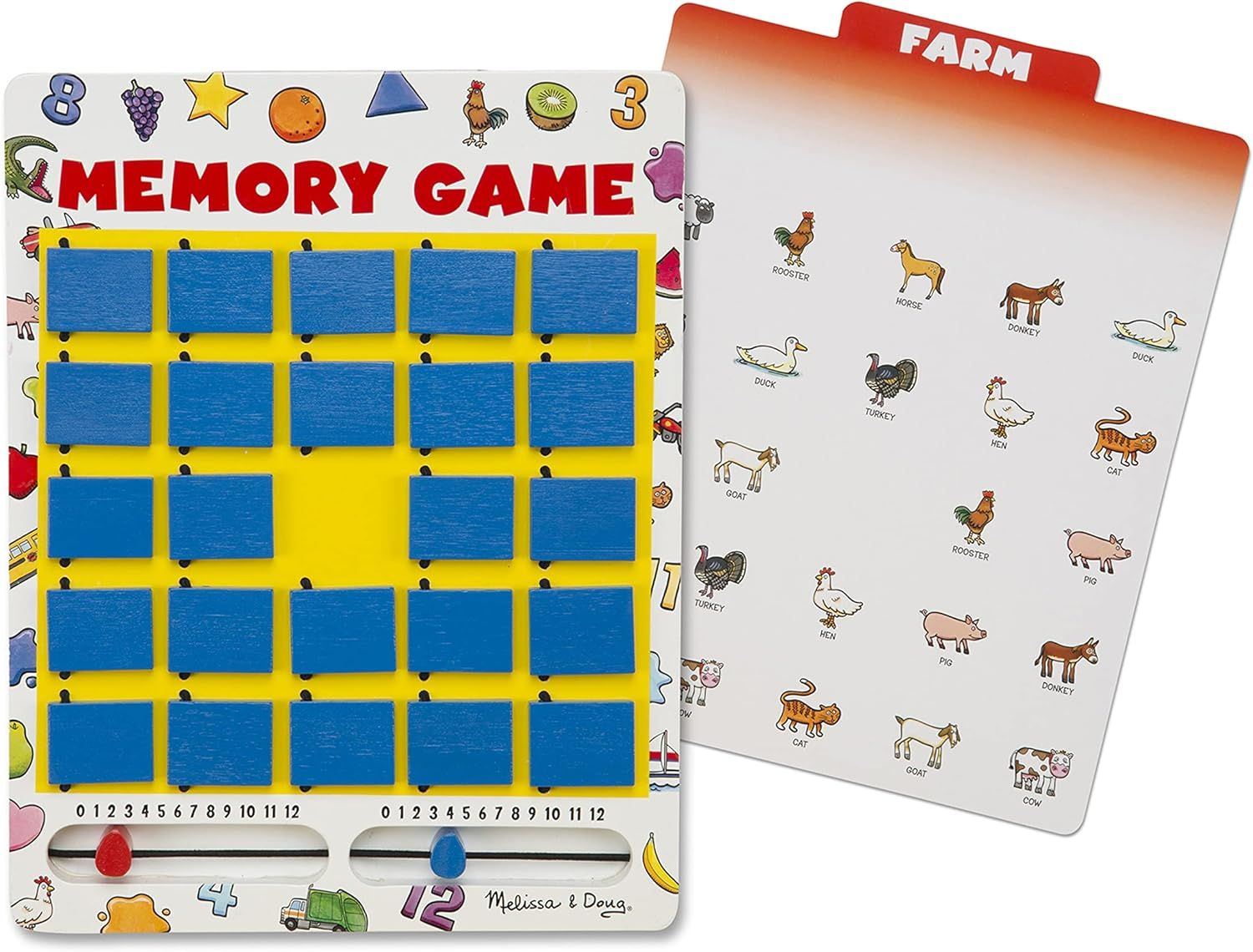 Melissa & Doug Flip to Win Travel Memory Game - Wooden Board, 7 Double-Sided Cards Games, Road Tr... | Amazon (US)