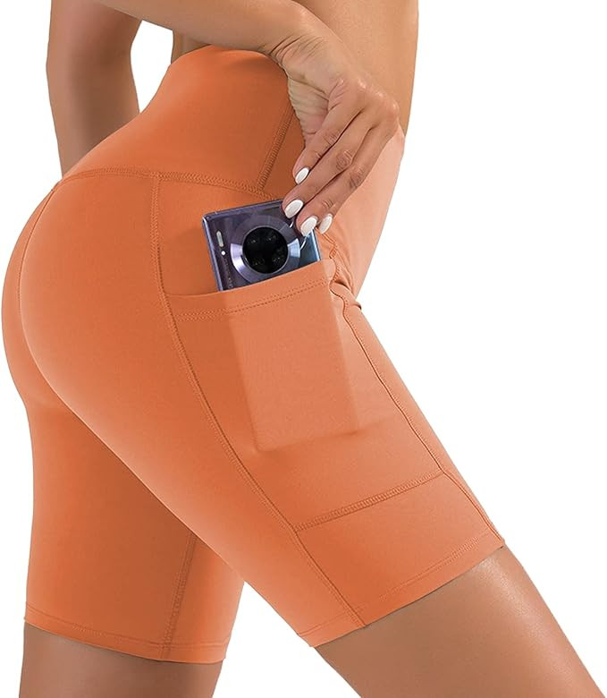 NEW YOUNG Biker Shorts with Pockets for Women High Waisted – 5"/8" Womens Shorts for Workout Yo... | Amazon (US)