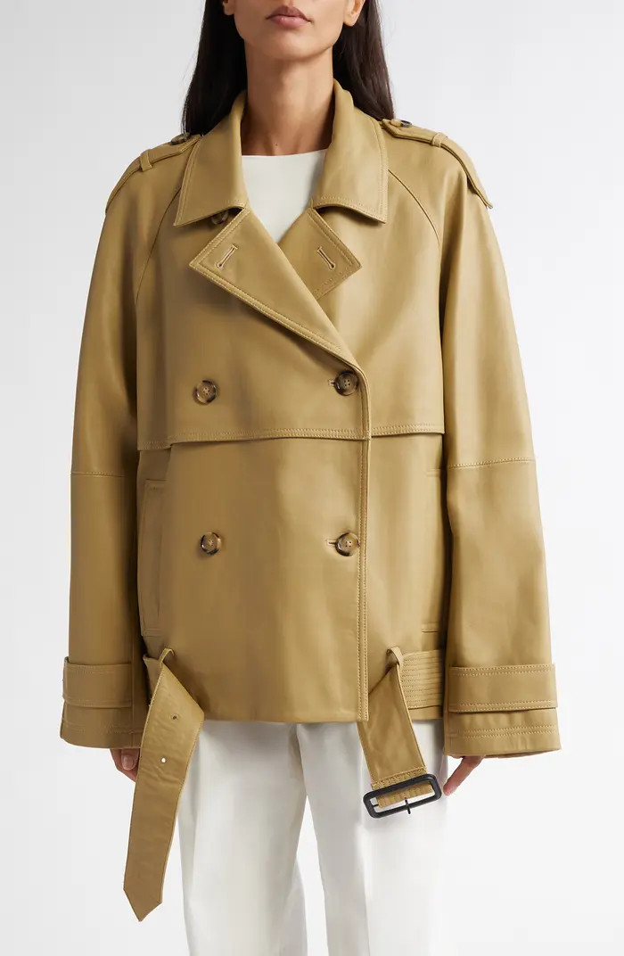 TOTEME Leather Crop Trench Coat | Nordstrom | Nordstrom
