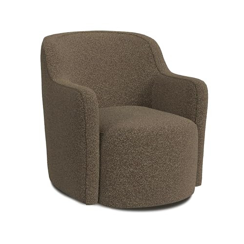 Spatial Order Upholstered 360° Barrel Back Swivel Chair | Accent Chairs for Living Room & Bedroom | Decorative Home Furniture, Brown Boucle | Amazon (US)