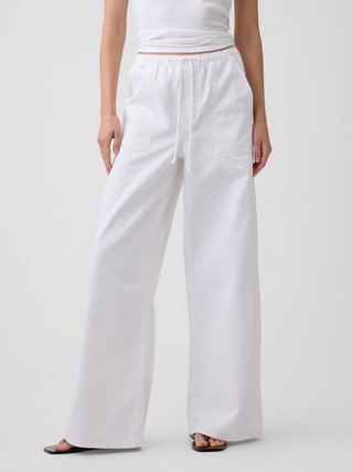 Mid Rise Soft Pull-On Wide-Leg Jeans | Gap Factory