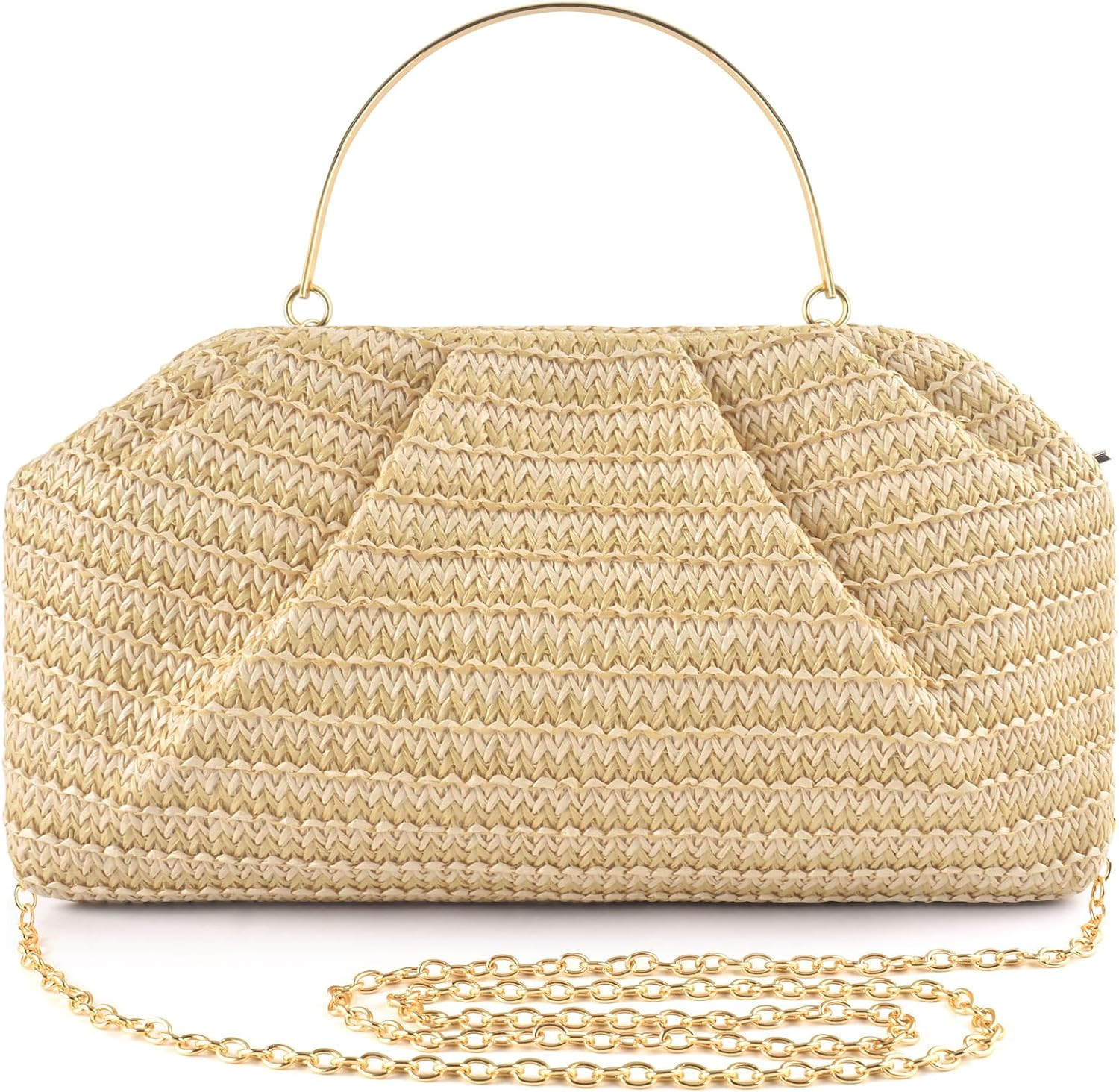 ERKOON Clutch Purse for Women Elegant Pleated Evening Bag Crossbody Shoulder Handbag Envelope Bag with 2 Detachable Chain | Amazon (US)
