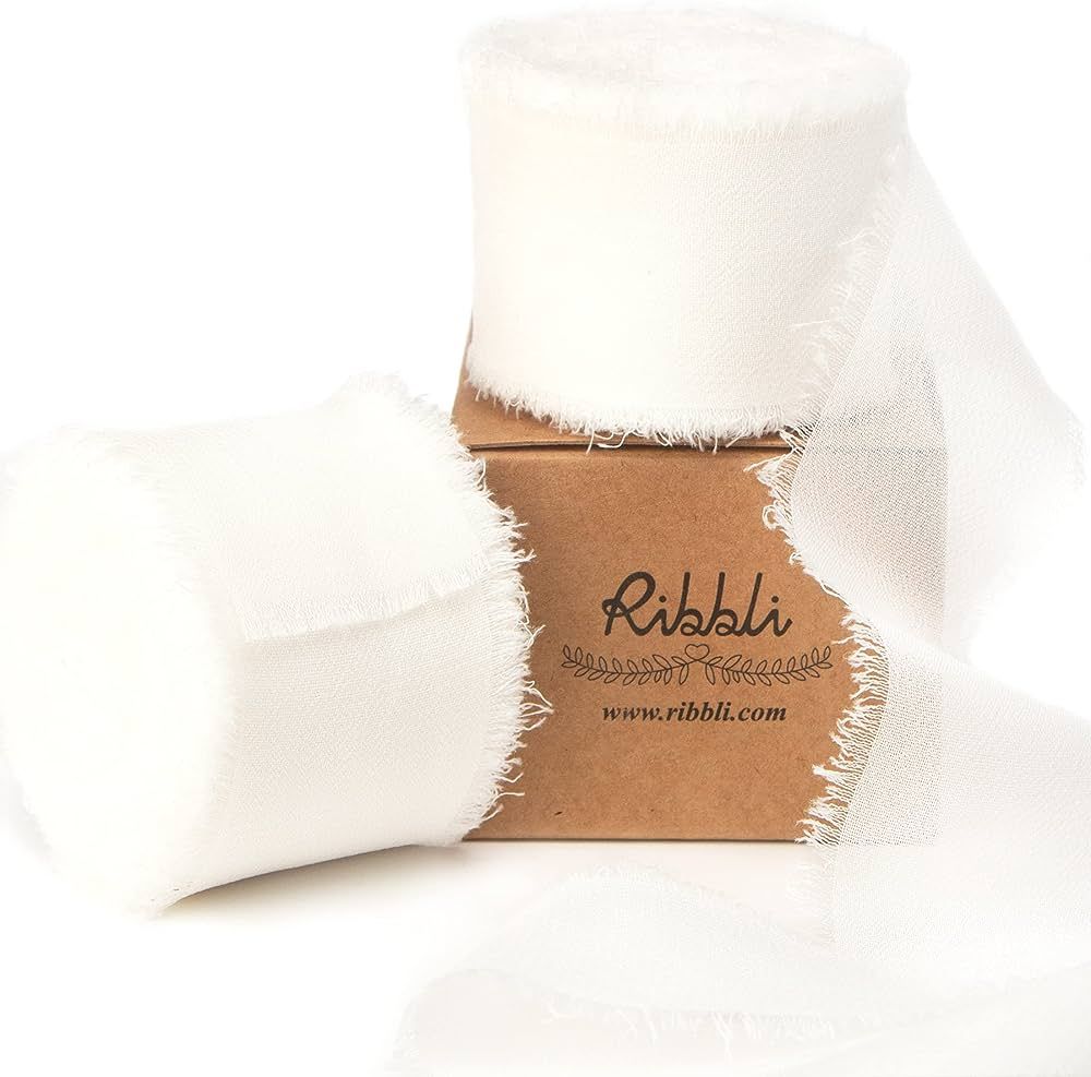 Amazon.com: Ribbli White Chiffon Ribbon 1-1/2 inch x 20 Yard Handmade Fringe Chiffon Silk Ribbon,... | Amazon (US)