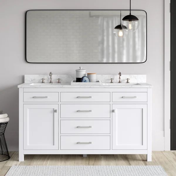 Atencio 60" Double Bathroom Vanity Set | Wayfair North America