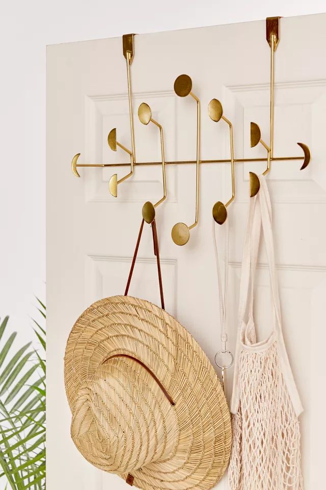 Moon Phase Metal Over-The-Door Multi-Hook | Urban Outfitters (US and RoW)