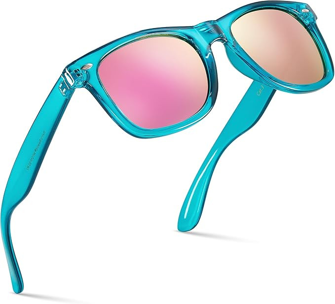 Retro Rewind Translucent Frame Colorful Neon 80s Mirrored Sunglasses for Men Women | Amazon (US)