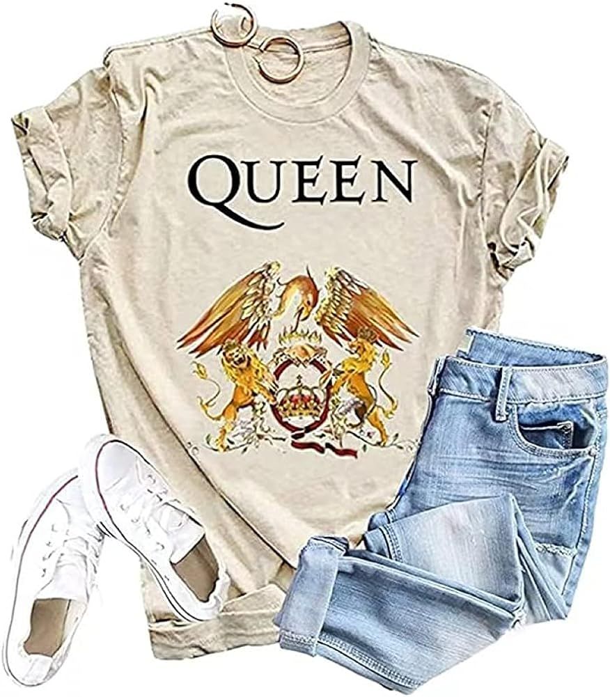 CERYIWER Womens Band Tees Short Sleeve Vintage T Shirts Summer Casual Tops | Amazon (US)