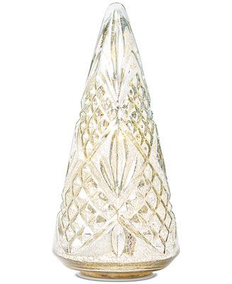 Martha Stewart Collection Woodland Shimmer Glass Textured Table Top Tree with LED, Created for Ma... | Macys (US)