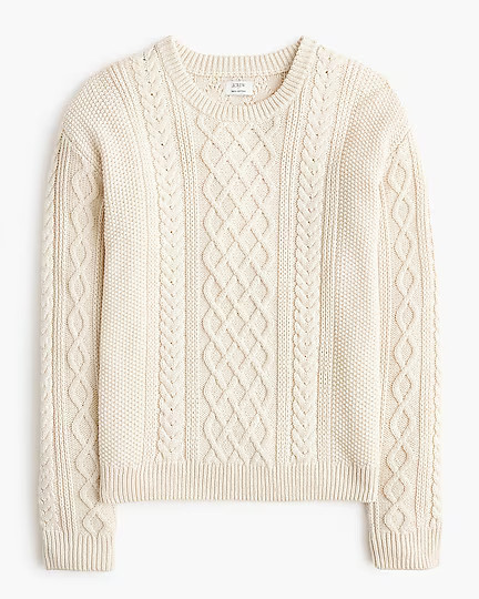 Cable crewneck sweater | J.Crew Factory