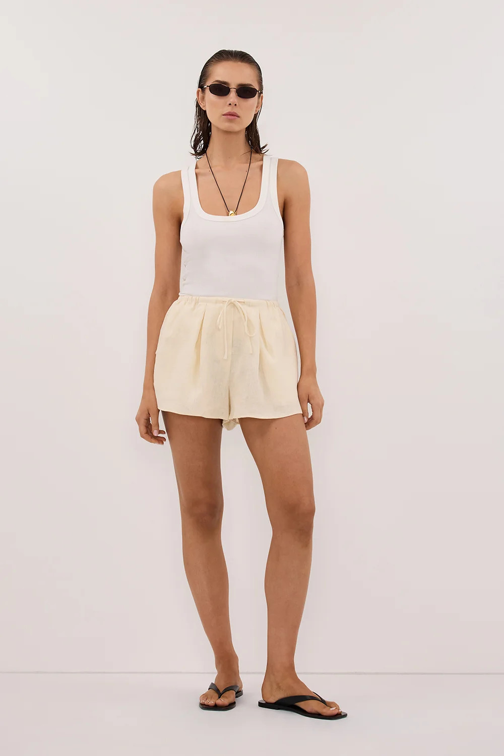 HELENA STRAW LINEN SHORT | DISSH