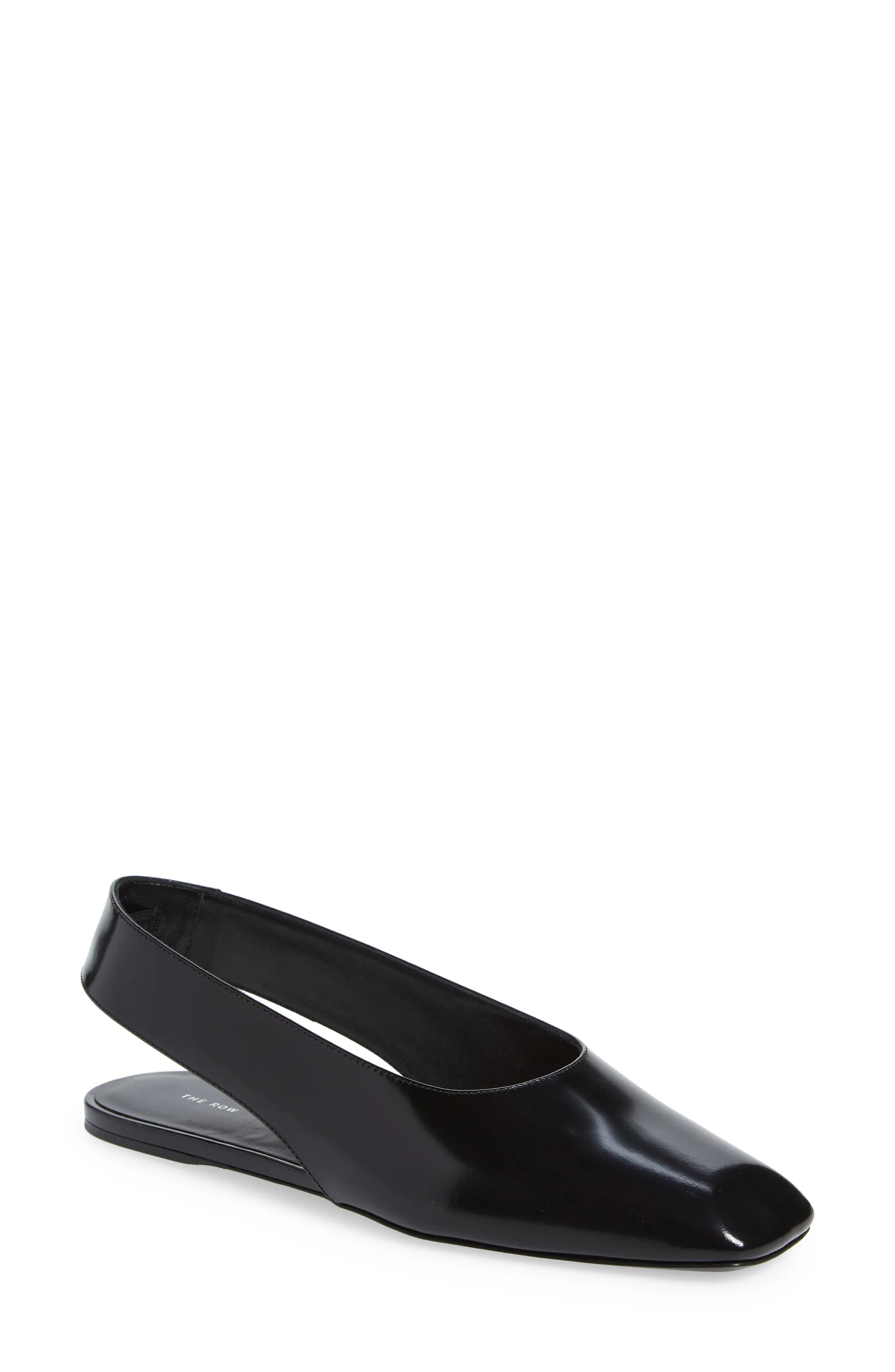 The Row Sharp Slingback Flat in Black at Nordstrom, Size 10Us | Nordstrom