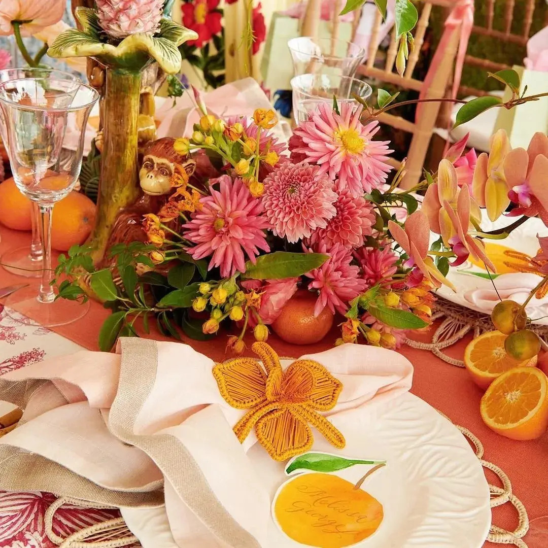 Orchid Handwoven Iraca Napkin Ring | Macondo Forever