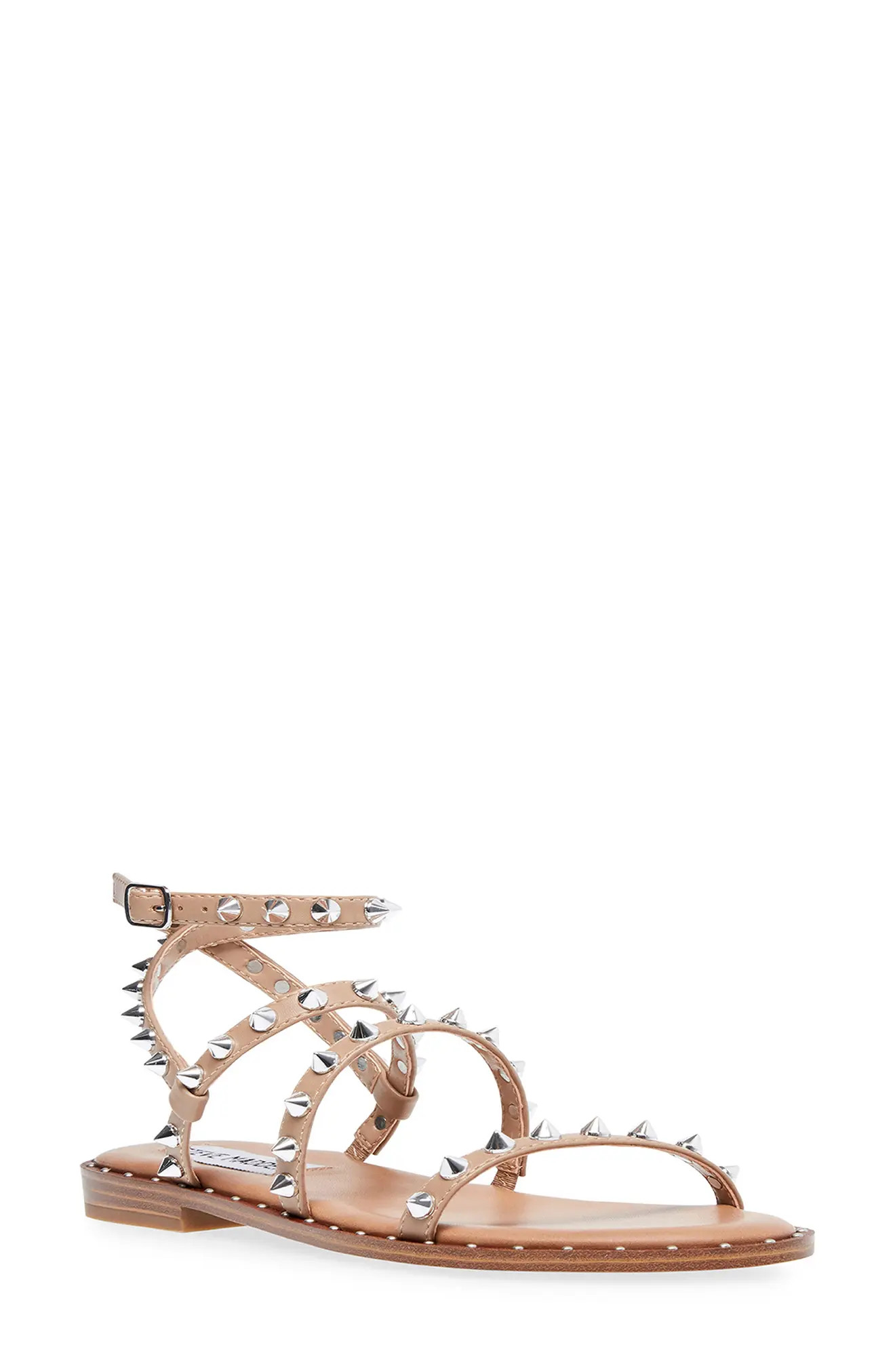 Women's Steve Madden Transport Studded Strappy Sandal, Size 11 M - Beige (Nordstrom Exclusive) | Nordstrom