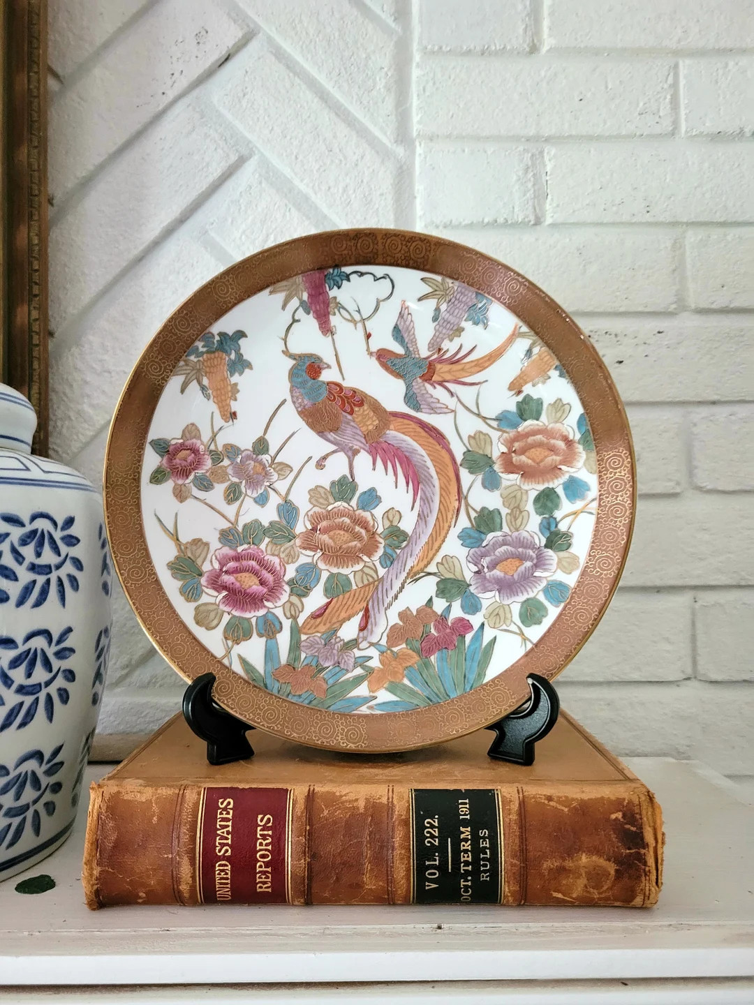 Vintage Chinoiserie Bird Porcelain Plate Exotic Birds Chinese - Etsy | Etsy (US)