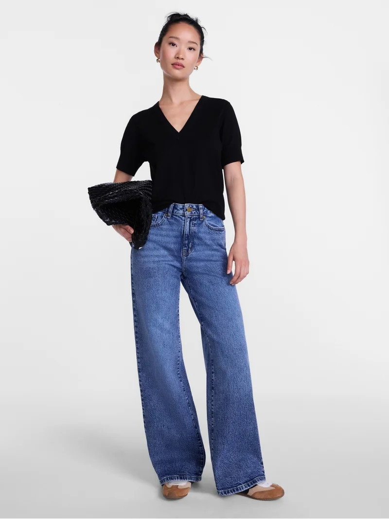Scenario Women's Wide Leg Jeans, Sizes 0-20 | Walmart (US)