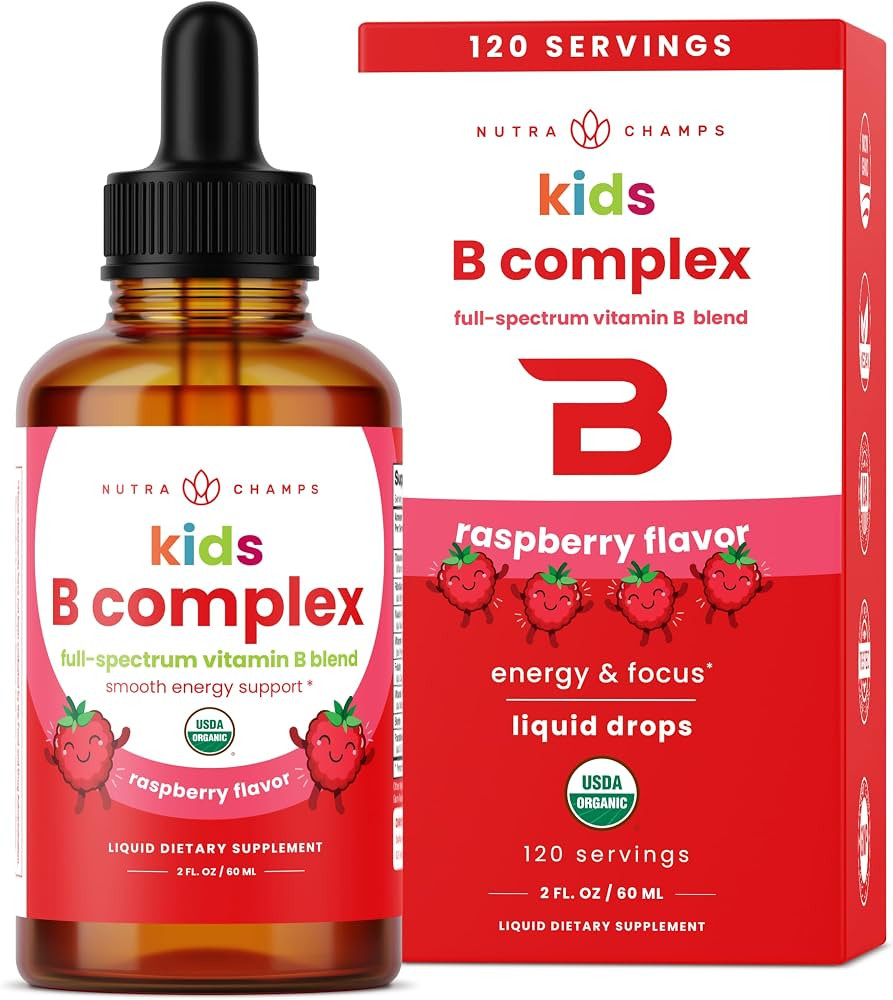 NutraChamps Vitamin B Complex for Kids, B1, B2, B3, B6, B7, B9 & Methyl B12, Kids B Complex Liqui... | Amazon (US)