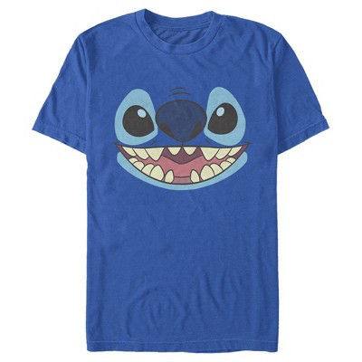 Men's Lilo & Stitch Big Face Stitch  T-Shirt - Royal Blue - 2X Large | Target