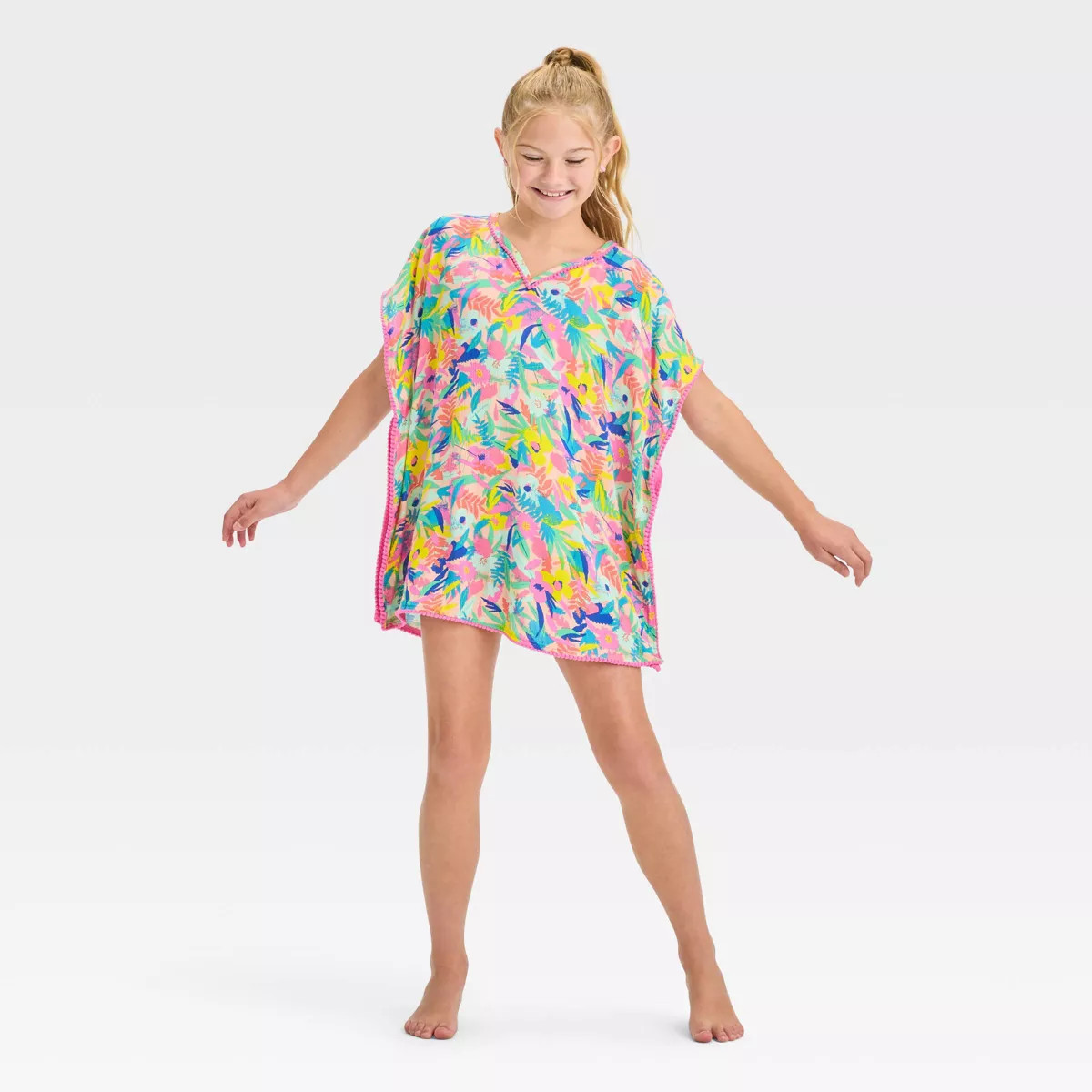 Girls' Floral Printed Cover Up Top - Cat & Jack™ | Target