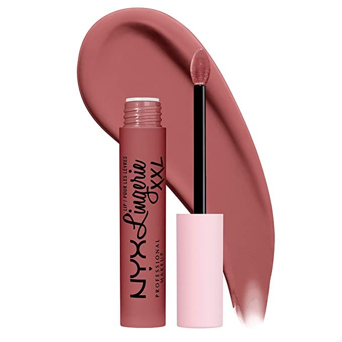 NYX PROFESSIONAL MAKEUP Lip Lingerie XXL Matte Liquid Lipstick - Strip'd Down (Coral Beige) | Amazon (US)