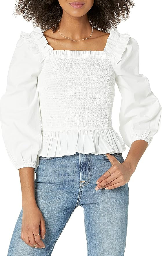 The Drop Women's Marisol Long-Sleeve Ruffle Smocked Top | Amazon (US)