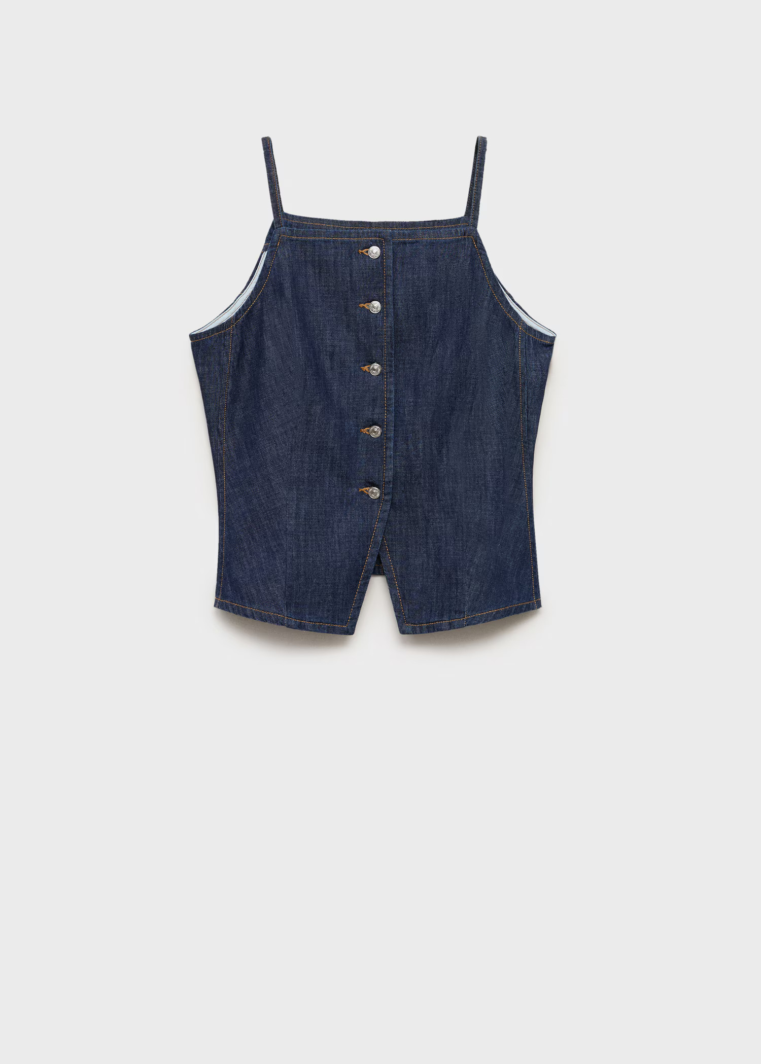 Buttoned denim top - Women | MANGO Netherlands | Mango EU
