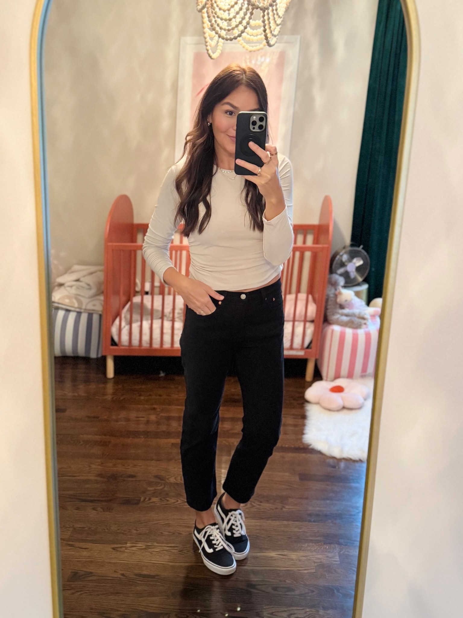 You can always count on me for basics! 😅 This top is sooo soft, double lined, ruched sides. Runs slightly small and is a cropped fit. Multiple colors! I’m wearing a large. Use code GOSHOP20 to get 20% off!

Levi’s black denim, wearing a size 29! Currently 30% off!

#LTKSaleAlert #LTKFindsUnder100 #LTKFindsUnder50