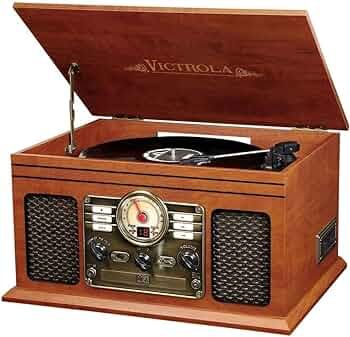 Victrola Nostalgic 6-in-1 Bluetooth Record Player & Multimedia Center with Built-in Speakers - 3-... | Amazon (US)