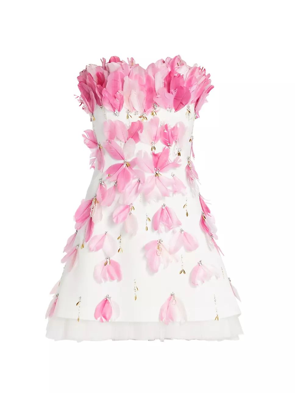 Feather-Appliqué Strapless Minidress | Saks Fifth Avenue