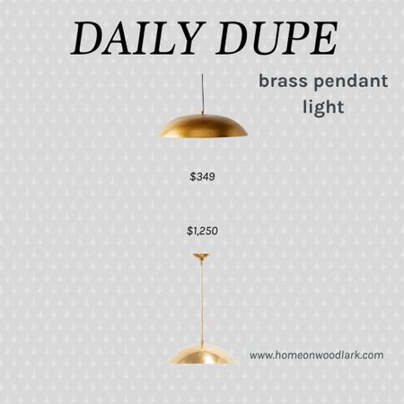 Daily Dupe:  Brass pendant light.  

CB2 pendant light.  Studio McGee pendant light.  
Lighting.  

#LTKhome #LTKfamily