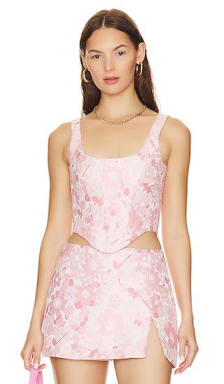 Fisher Top in Cherry Blossom Brocade | Revolve Clothing (Global)