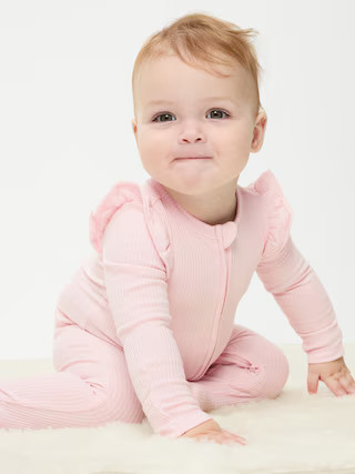 Ribbed 2-Way-Zip Sleep & Play Footed One-Piece for Baby | Old Navy (US)