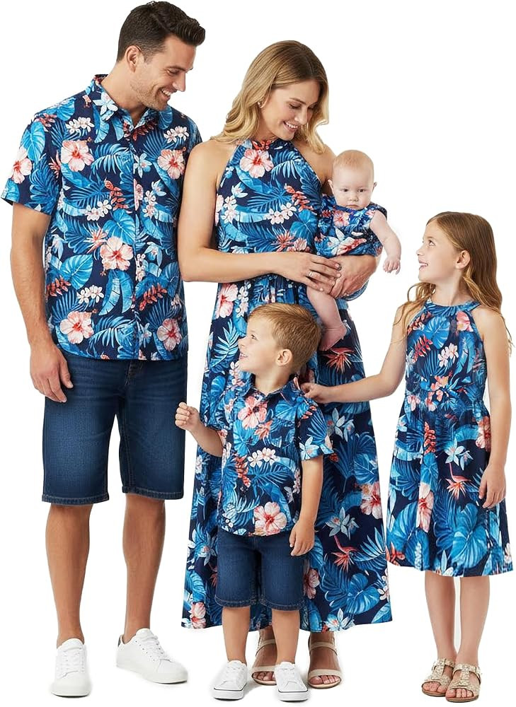 PATPAT Family Hawaiian Matching Outfits Mommy and Me Outfits Caribbean Vacation Summer Tropical H... | Amazon (US)