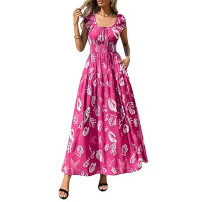 PRETTYGARDEN Boho Maxi Dresses for Women 2026 Summer Floral Wedding Gu… | Amazon (US)