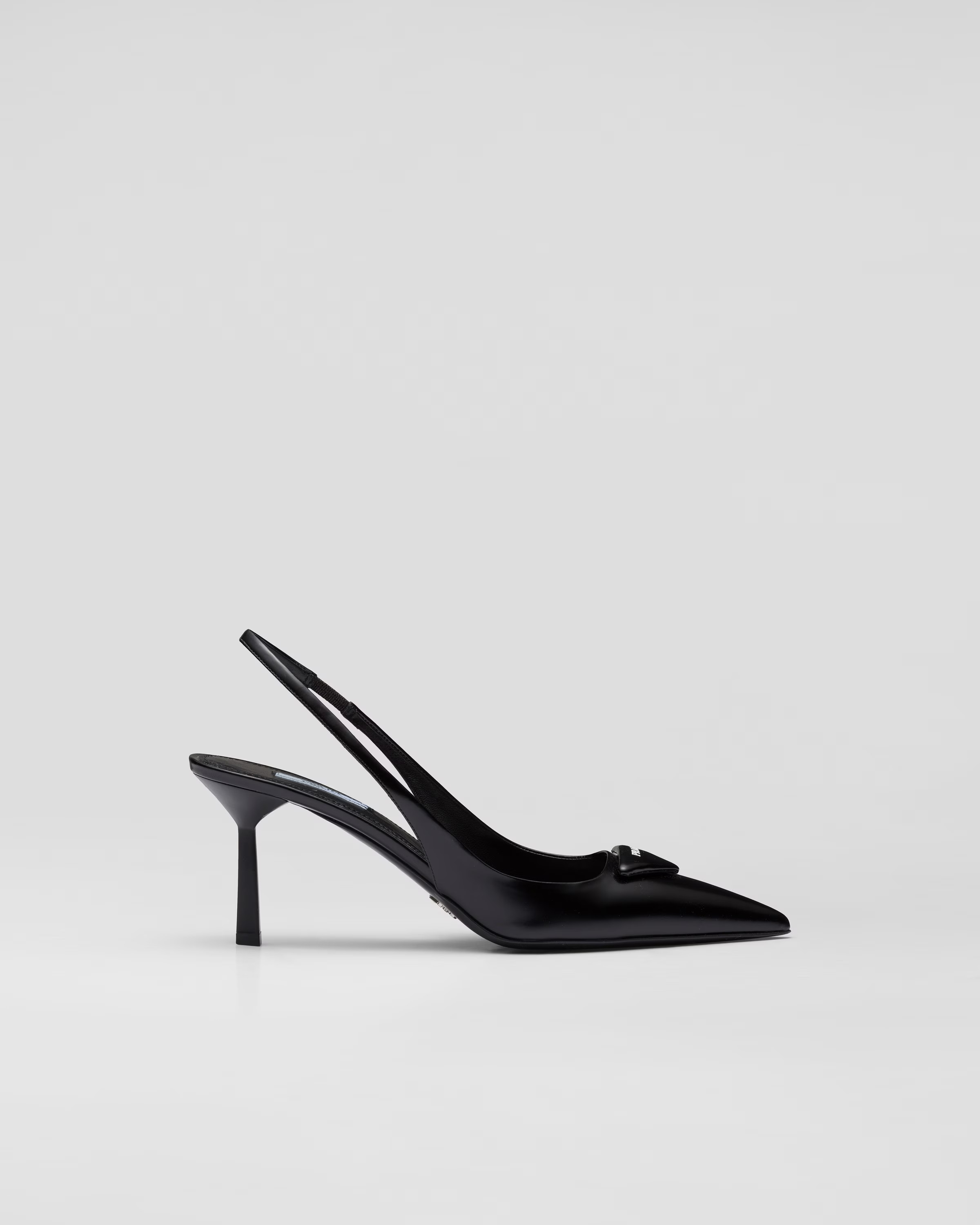 Brushed leather slingback pumps | Prada Spa US