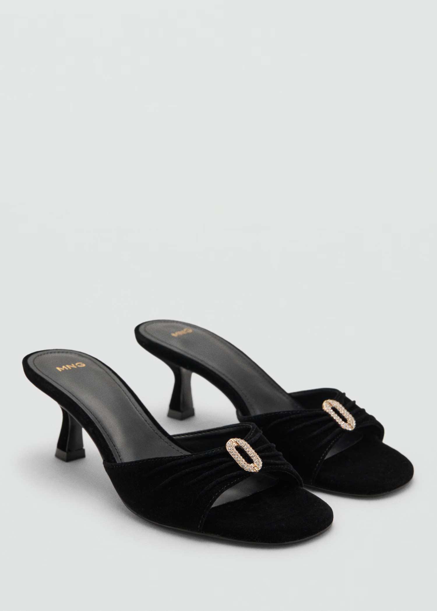 Velvet sandals with jewel embellishment - Women | MANGO USA | Mango (US/MX/AU)