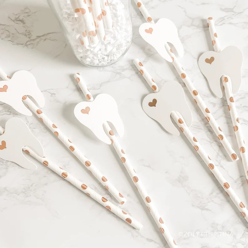 12 Pack Dental School Graduation Party Decorations, Dental Student Paper Straw Decor Party Celebr... | Etsy (US)