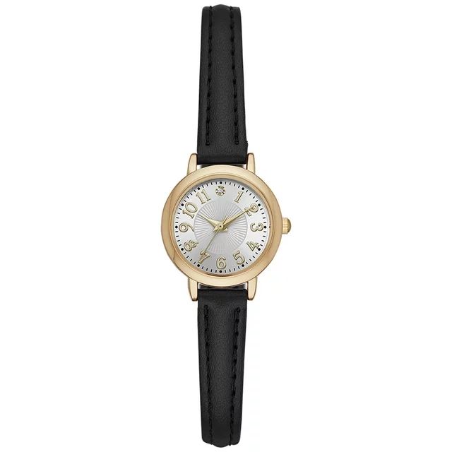 Time and Tru Women's Gold Tone Watch with Faux Leather Strap | Walmart (US)