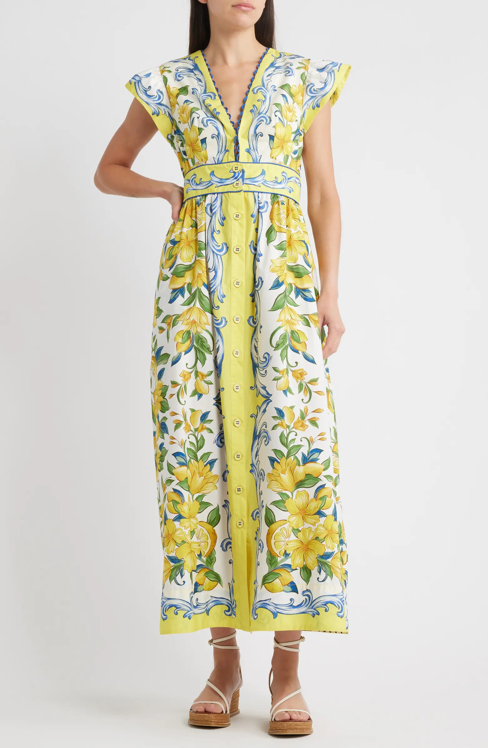 Sicily Scarf Print Cotton Maxi Dress | Nordstrom