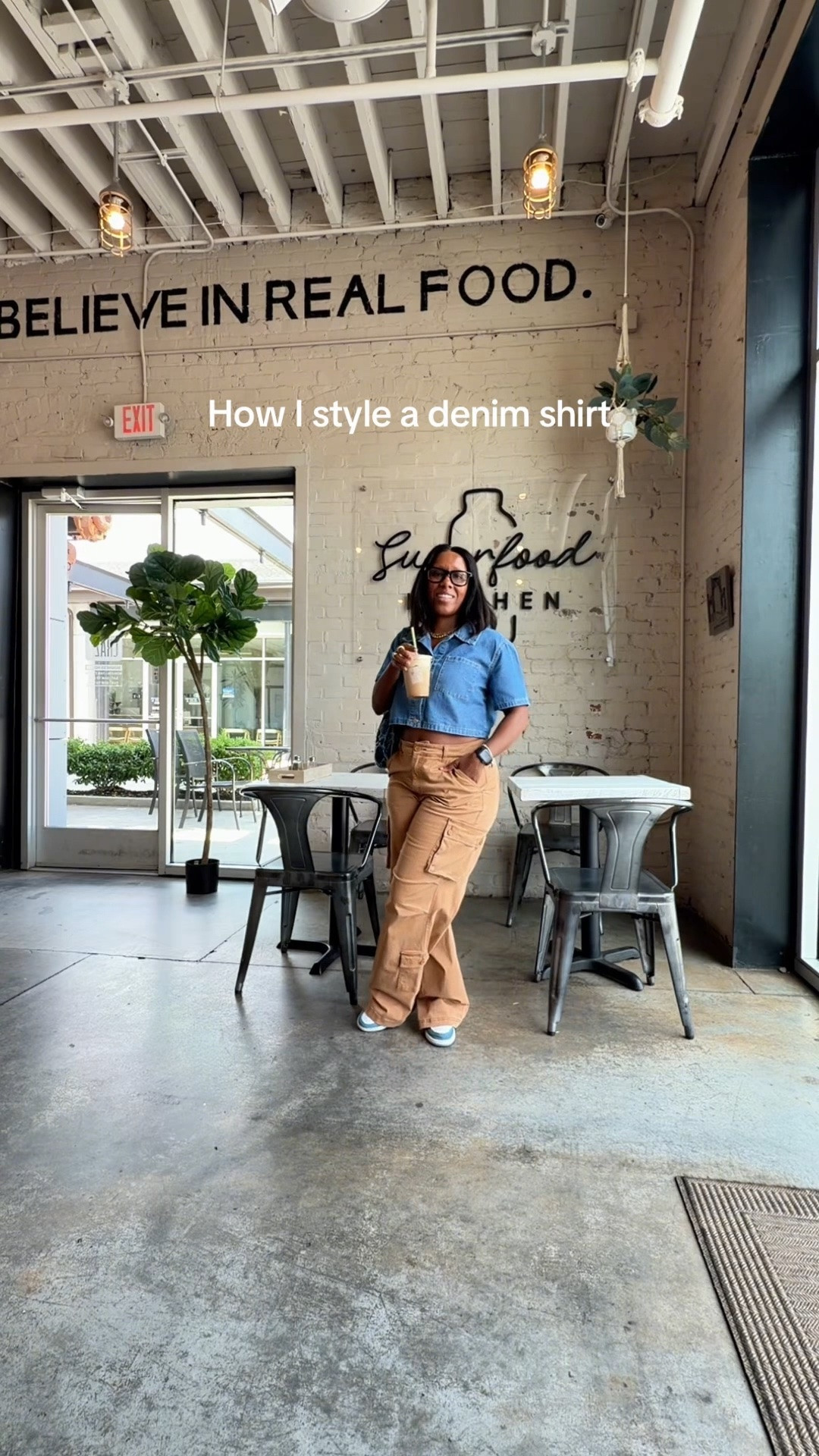 How I style a denim shirt with cargo pants

#LTKootd #LTKPetite #LTKOver40