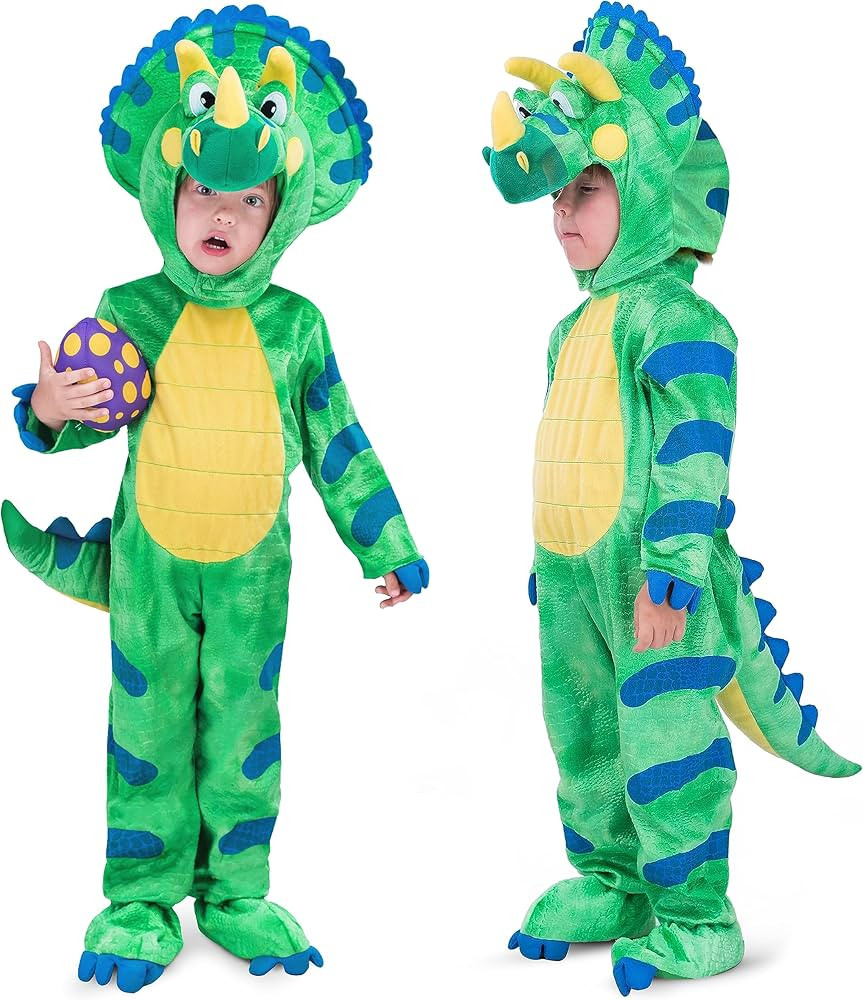 Amazon.com: Spooktacular Creations Green Triceratops Dinosaur Costume with Toy Egg for Kid Hallow... | Amazon (US)