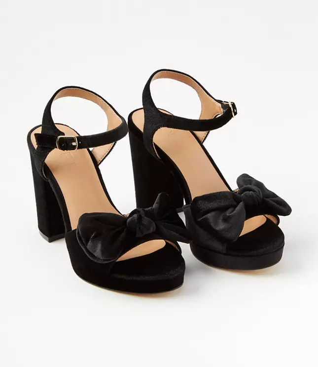 Velvet Bow Sandals | LOFT