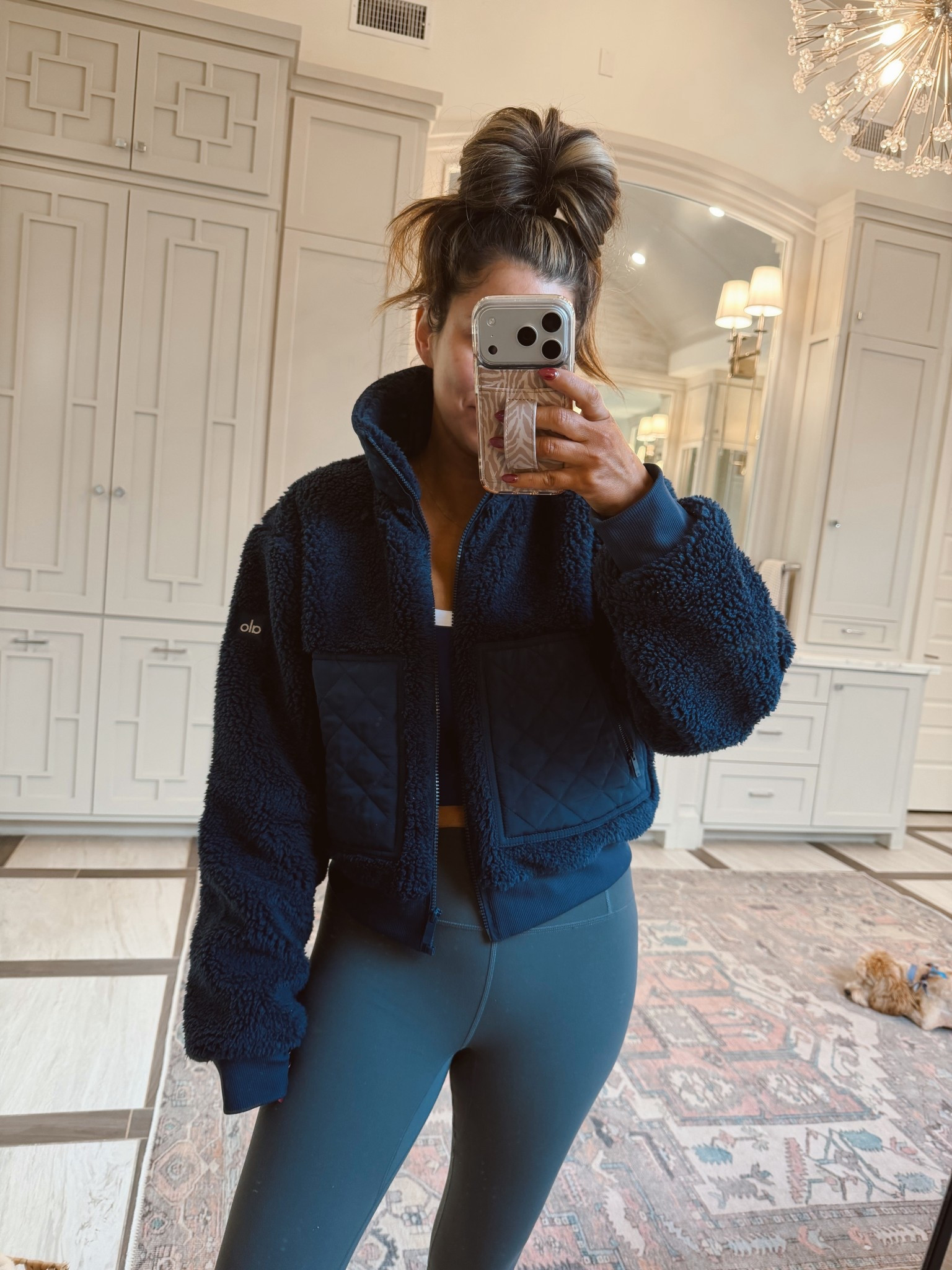 The coziest Alo yoga Sherpa jacket I’m wearing a size medium 

#LTKSeasonal #LTKootd #LTKfitnessgoals