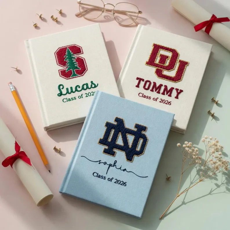 Custom Name And College Logo 2026 Graduation Embroidered Photo Album, High School College Grad Ke... | Etsy (US)