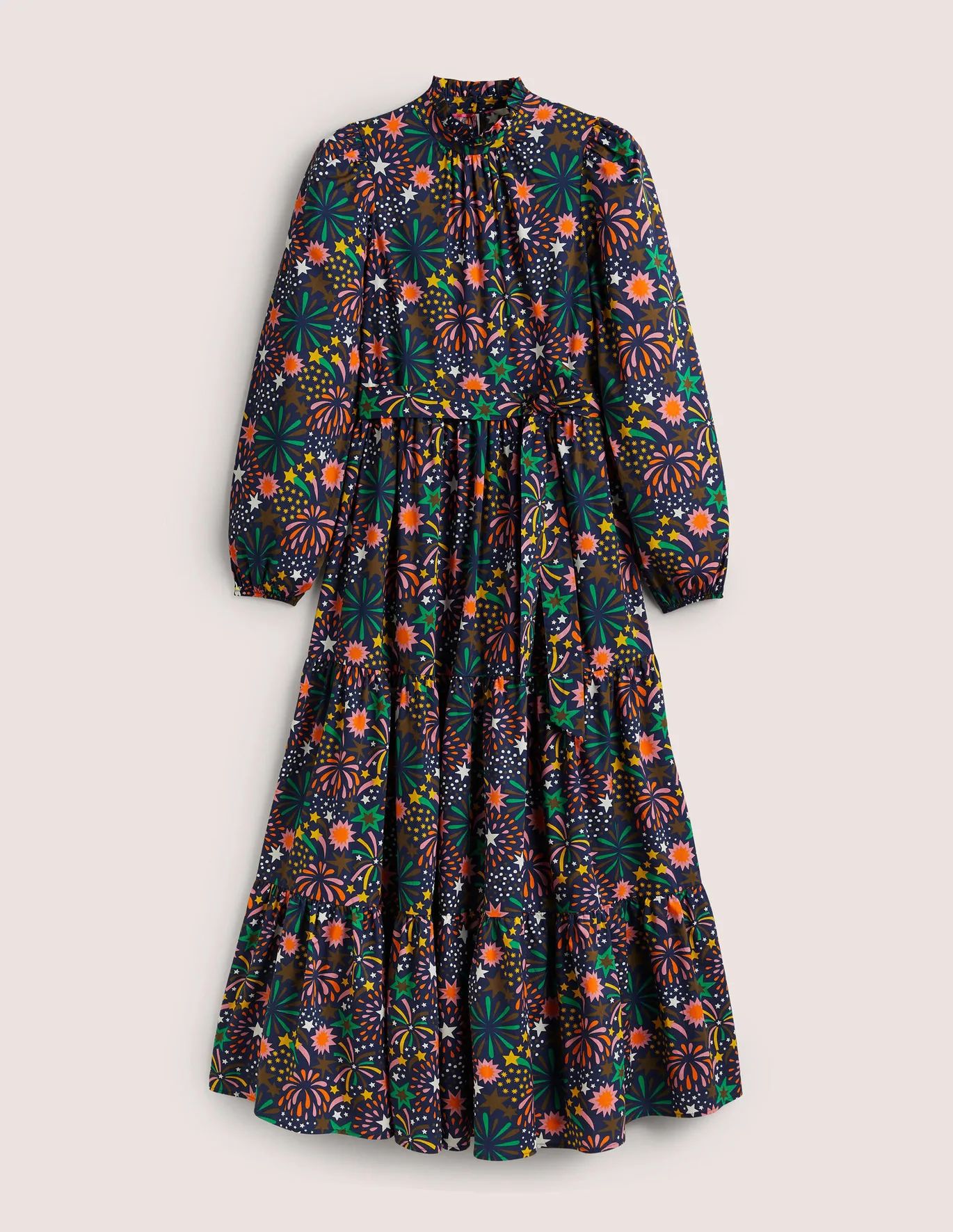 Mutton Sleeve Maxi Dress - Multi, Firework Bloom | Boden US | Boden (US)